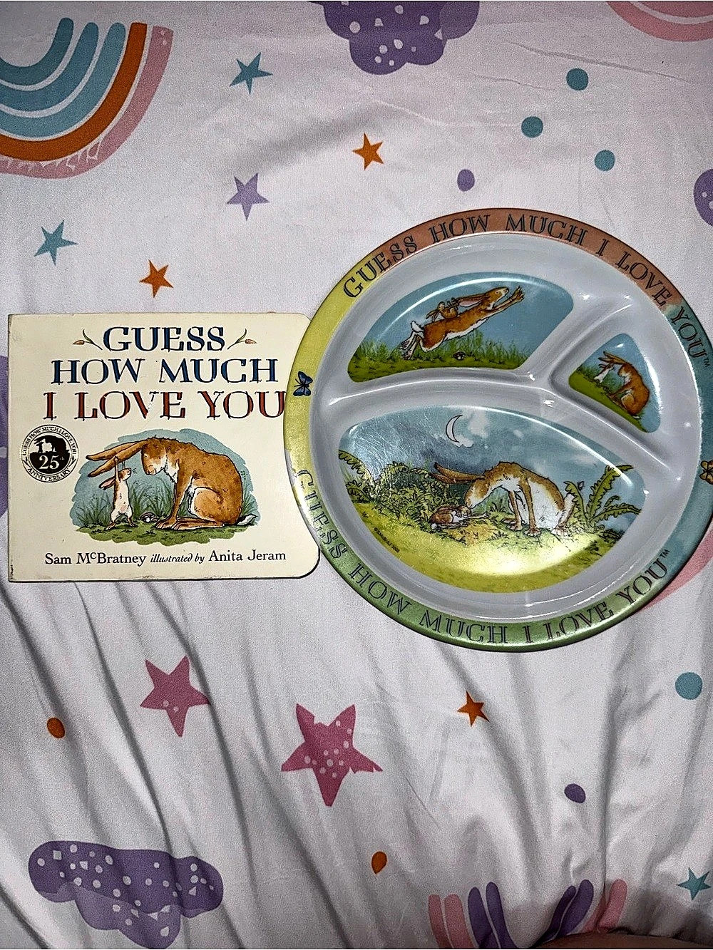 Guess How Much I Love You Board Book & Matching Melamine Plate Set
